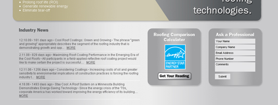 Prairie-Tech home page with news feed